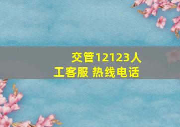 交管12123人工客服 热线电话